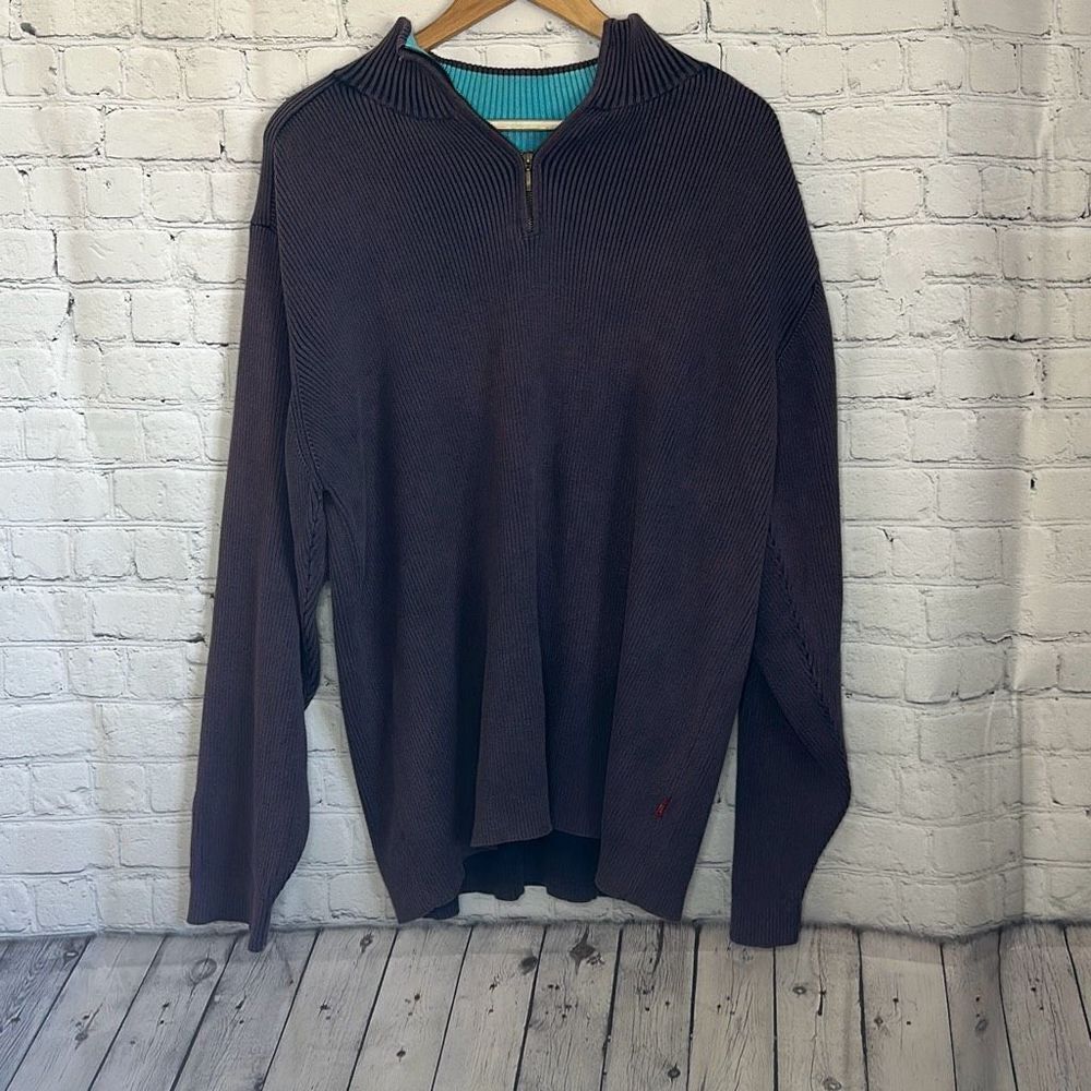 Vintage Mens Levi’s Sweater Quarter Zip Long‎ Sleeve Ribbed size XXL